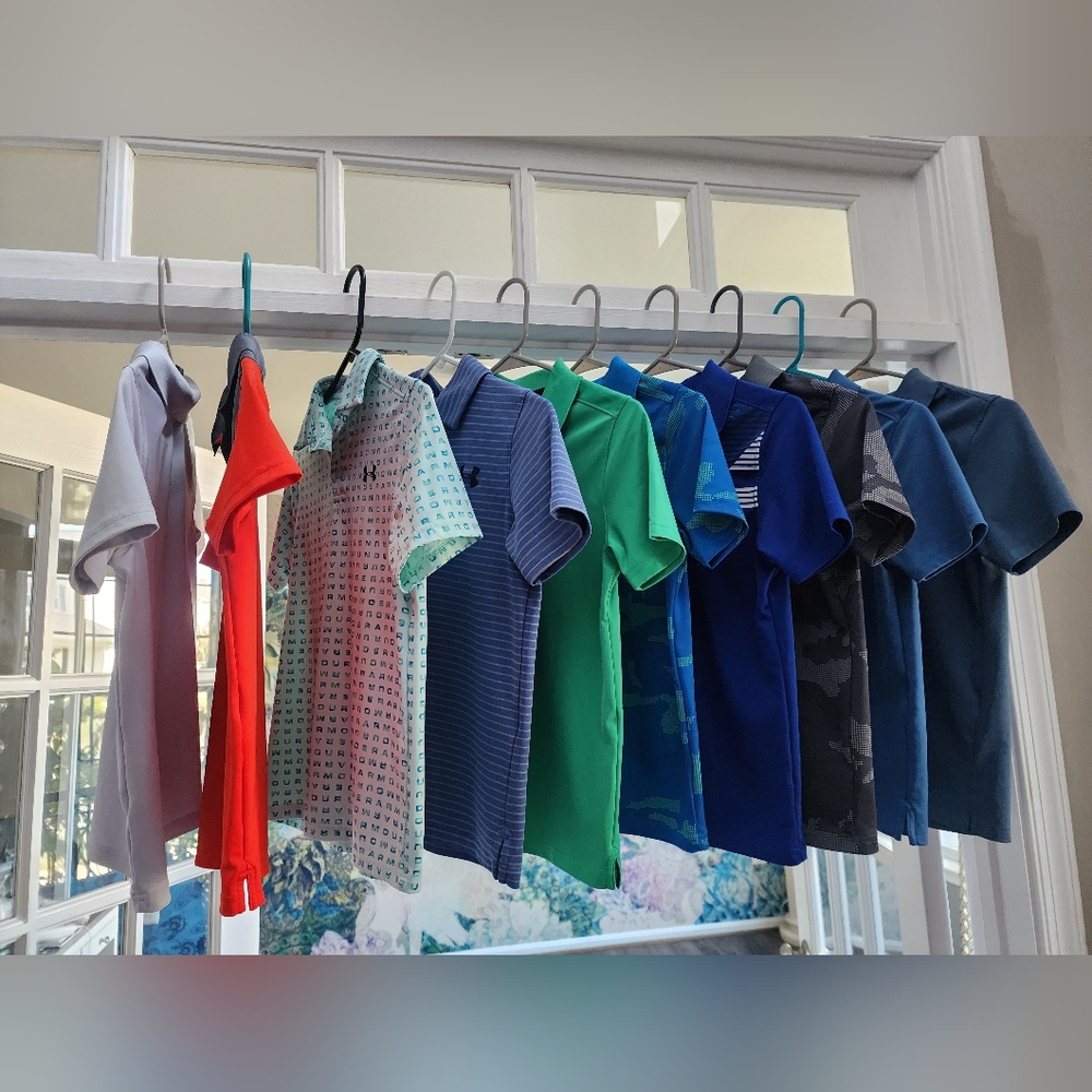 Lot of 10 Youth Medium Under Armour Golf Polo shirts
